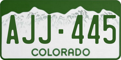 CO license plate AJJ445
