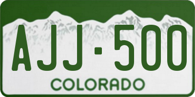 CO license plate AJJ500