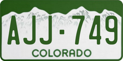 CO license plate AJJ749