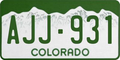 CO license plate AJJ931