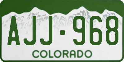 CO license plate AJJ968