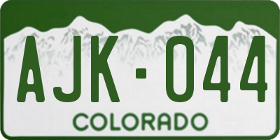 CO license plate AJK044