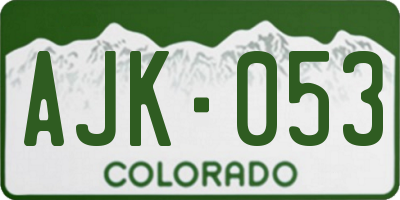 CO license plate AJK053