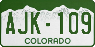 CO license plate AJK109