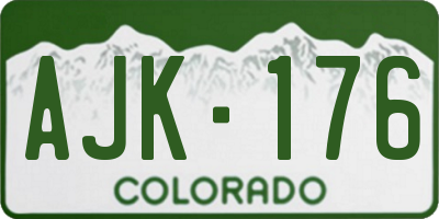 CO license plate AJK176