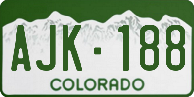 CO license plate AJK188