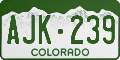 CO license plate AJK239