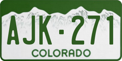CO license plate AJK271