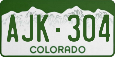 CO license plate AJK304