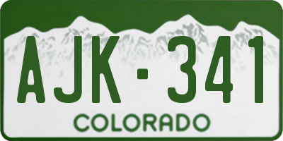 CO license plate AJK341