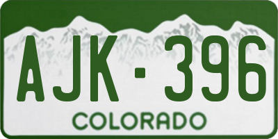 CO license plate AJK396