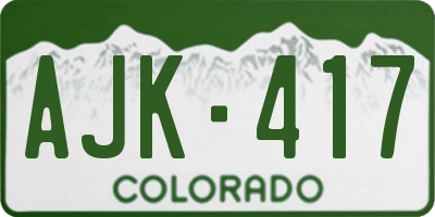 CO license plate AJK417