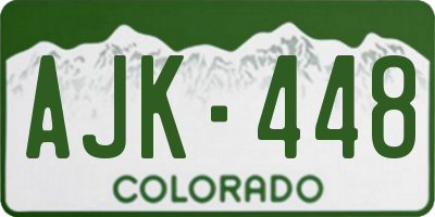 CO license plate AJK448