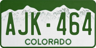 CO license plate AJK464