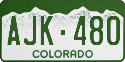CO license plate AJK480