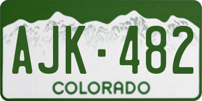 CO license plate AJK482