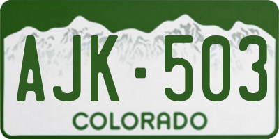 CO license plate AJK503