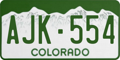 CO license plate AJK554
