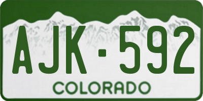 CO license plate AJK592