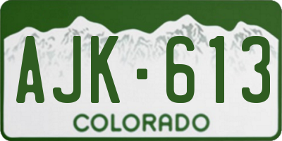 CO license plate AJK613