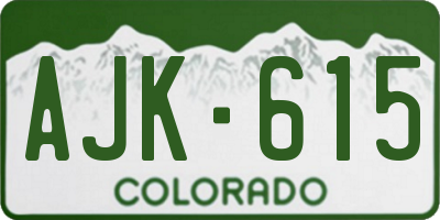 CO license plate AJK615