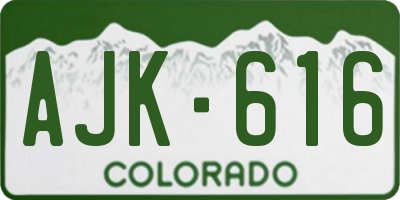 CO license plate AJK616