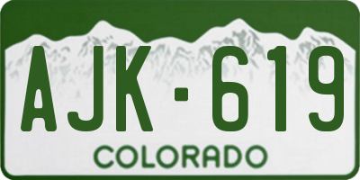 CO license plate AJK619