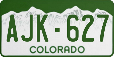 CO license plate AJK627