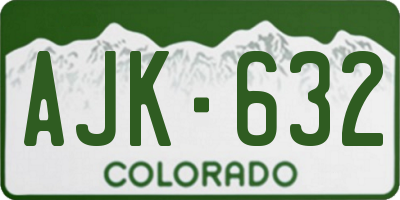 CO license plate AJK632