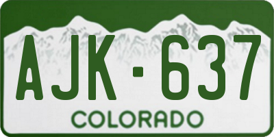 CO license plate AJK637
