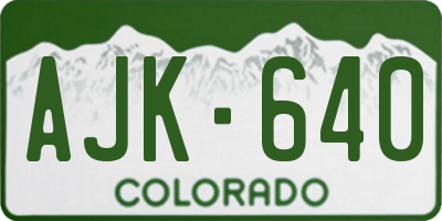CO license plate AJK640