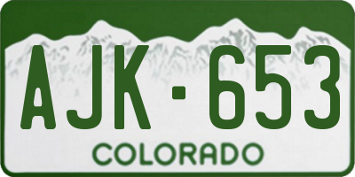 CO license plate AJK653