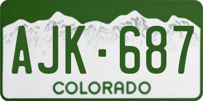 CO license plate AJK687