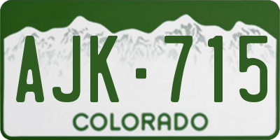 CO license plate AJK715