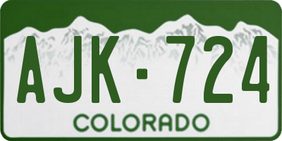 CO license plate AJK724