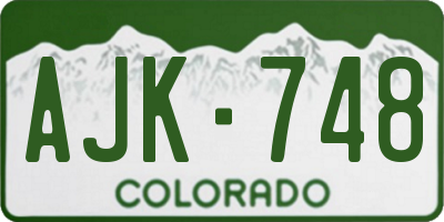 CO license plate AJK748