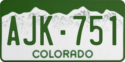 CO license plate AJK751