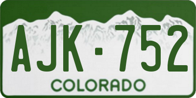 CO license plate AJK752