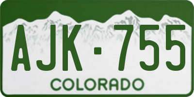 CO license plate AJK755