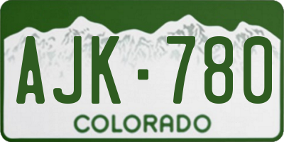 CO license plate AJK780