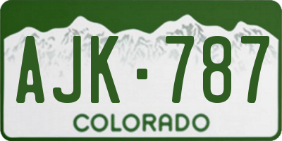 CO license plate AJK787