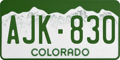 CO license plate AJK830