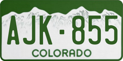 CO license plate AJK855