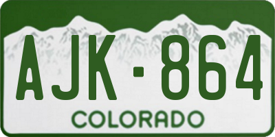CO license plate AJK864