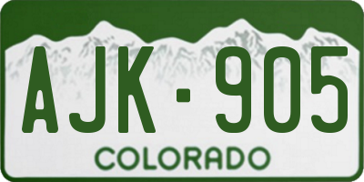 CO license plate AJK905