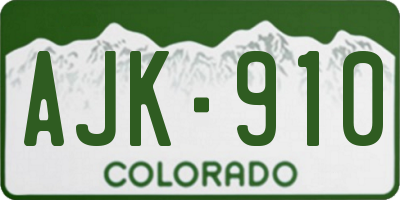 CO license plate AJK910