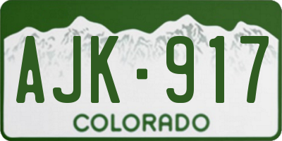 CO license plate AJK917