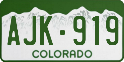 CO license plate AJK919