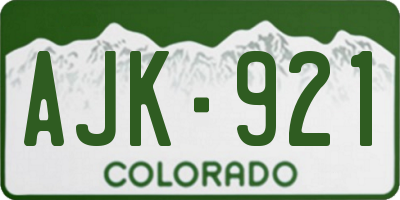 CO license plate AJK921