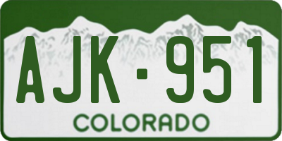 CO license plate AJK951